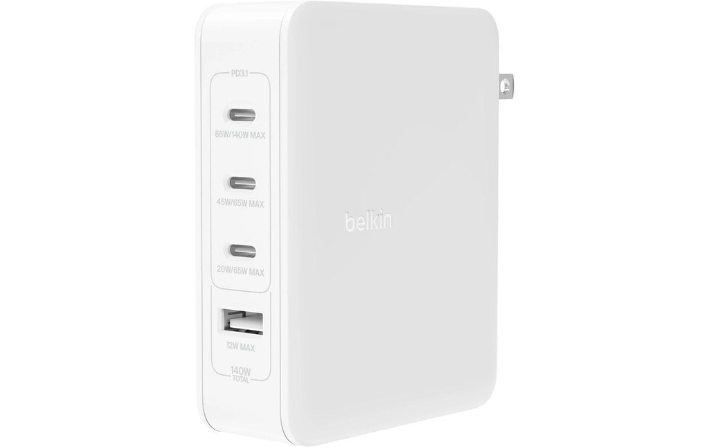 Belkin Chargeur mural USB 1xUSB-A/3xUSB-C Blanc