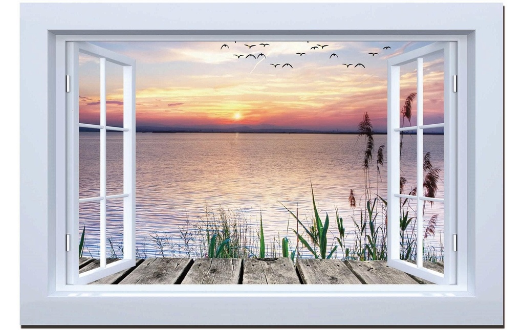 Dameco Applique murale à LED Image Fenêtre sur ponton