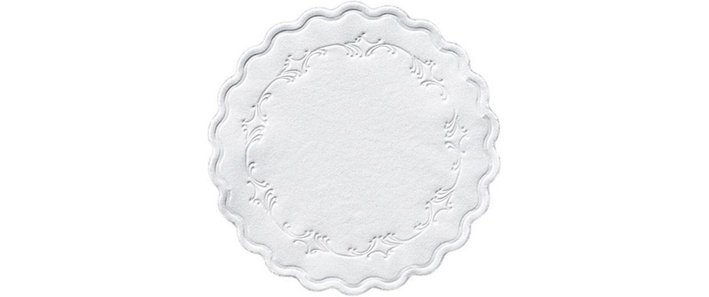 Duni Dessous de verre Romance 9 cm, 250 pièces, Blanc