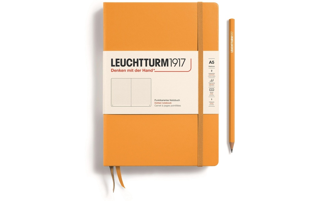 Leuchtturm Bloc-notes Medium A5, Pois, Orange
