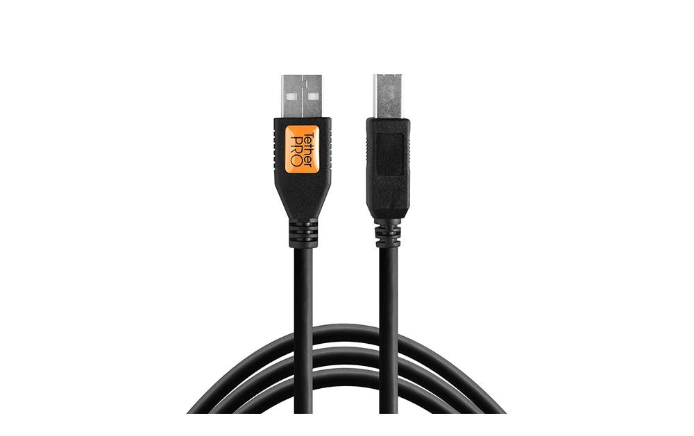 Tether Tools Câble TetherPro USB 2.0 vers mâle B, 4.6 mètres Noir