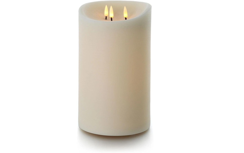balthasar Bougie d'extérieur LED cire véritable, crème
