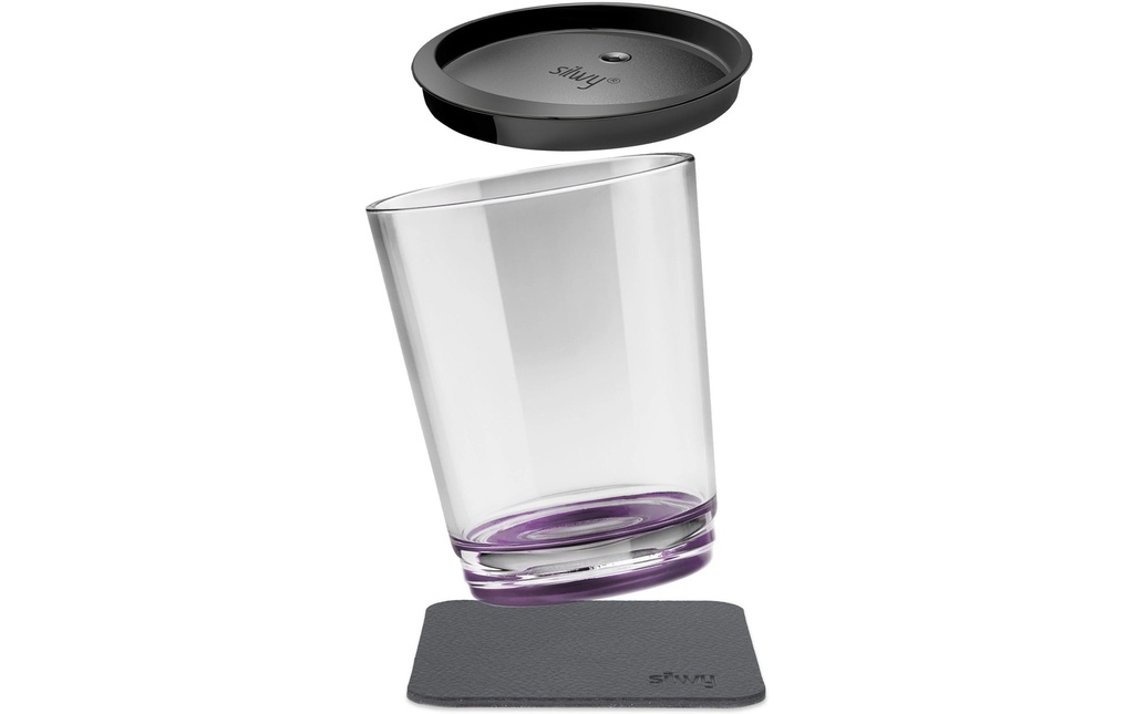 Silwy Gobelet magnétique en plastique Triple Violet