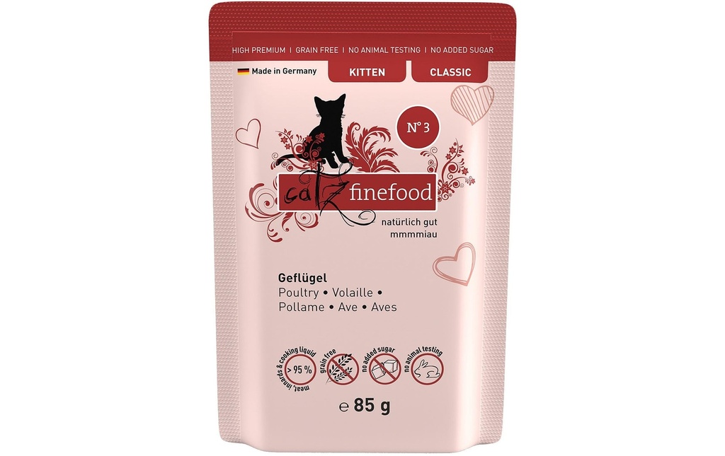 catz finefood Alimentation humide Kitten No.03 Volaille, 85 g