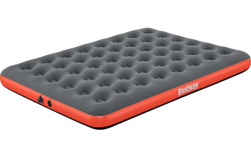 Bestway Matelas pneumatique Roll et Relax Queen Gris/rouge, 203 x 152