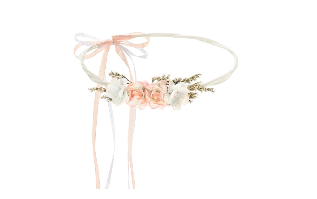 Partydeco Accessoires de mariage Couronne florale 18 cm, Pêche