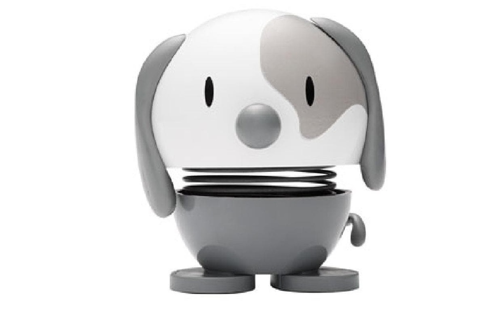 Hoptimist Objet à exposer Bumble chien S 6.9 cm, Gris/Blanc