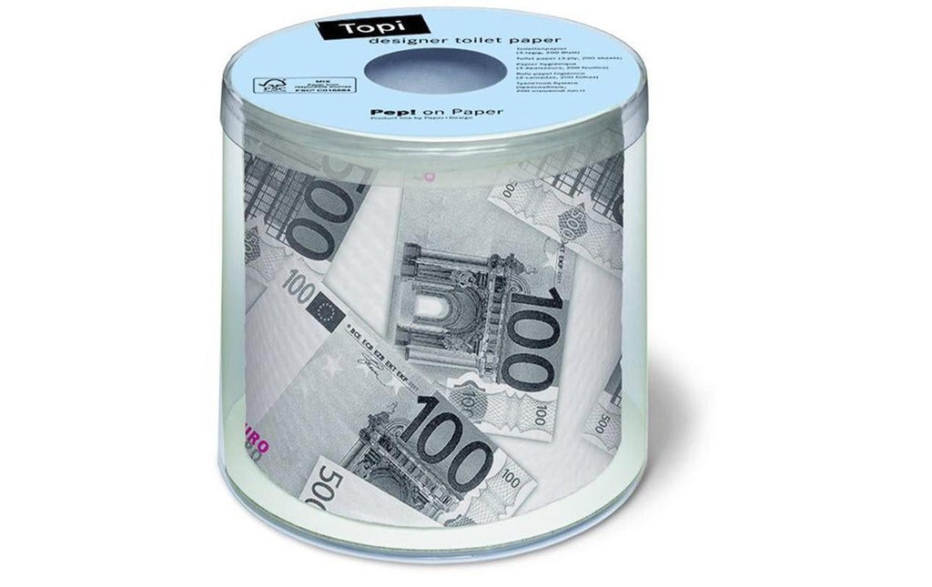 Paper + Design Papier toilette Euro 1 rouleaux à 3 couches, Multicolore