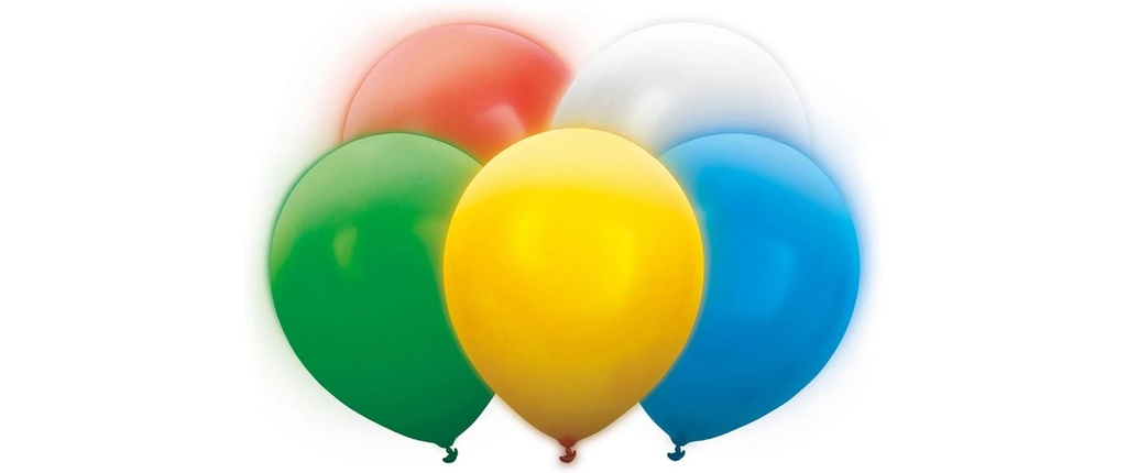 Partydeco Ballon de baudruche LED Mix, 30 cm