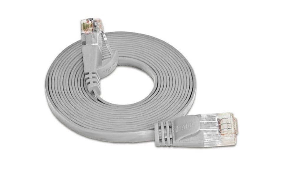 SLIM Câble patch slim RJ-45 - RJ-45, Cat 6, UTP, 7.5 m, Gris