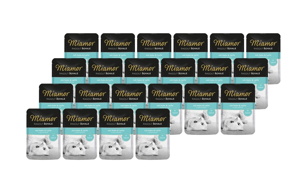 Miamor Alimentation humide Sauce Ragoût Royale Poulet & Saumon, 22 x 100 g