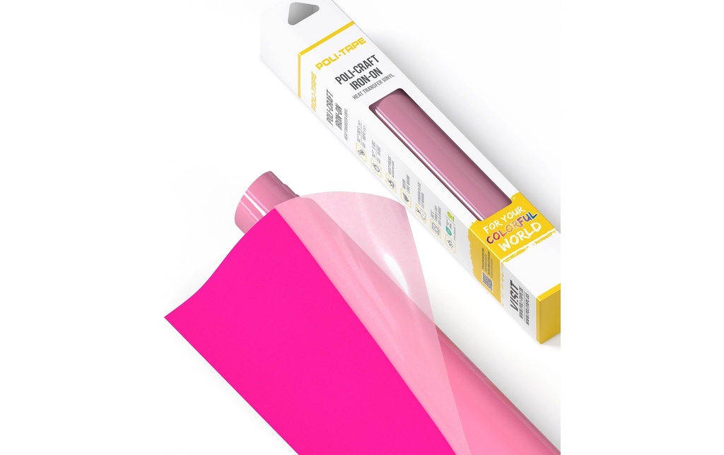Poli-Tape Film thermocollant Tubitherm Flock, 30.5 x 61 cm, rose mat