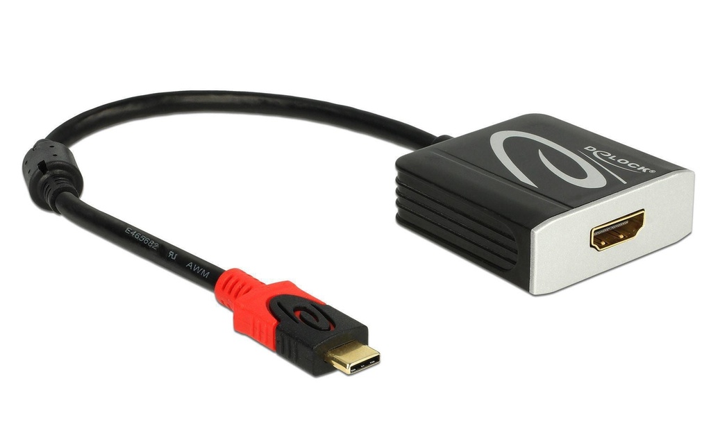 Delock Adaptateur USB-C - HDMI, 4K, 20 cm Noir