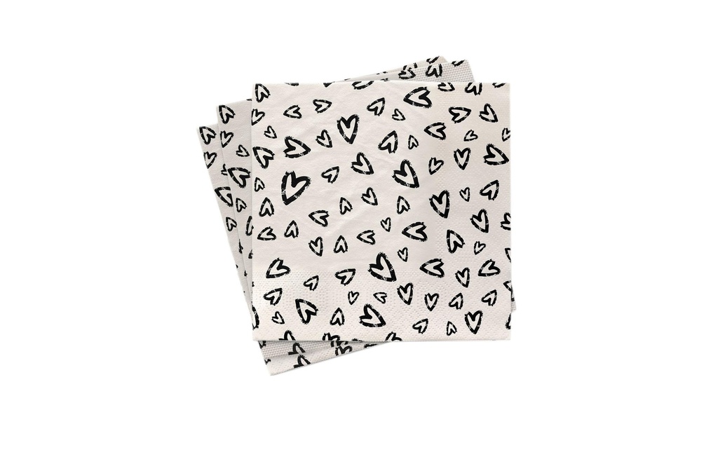 Chic Mic Serviettes à cocktail Lots d'amour 33 cm x 33 cm, 1 Pièce/s