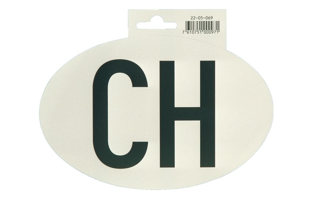 TopLine Signe de nationalité «CH» pour VT, approuvé par la police, 17.5 × 11.5 cm