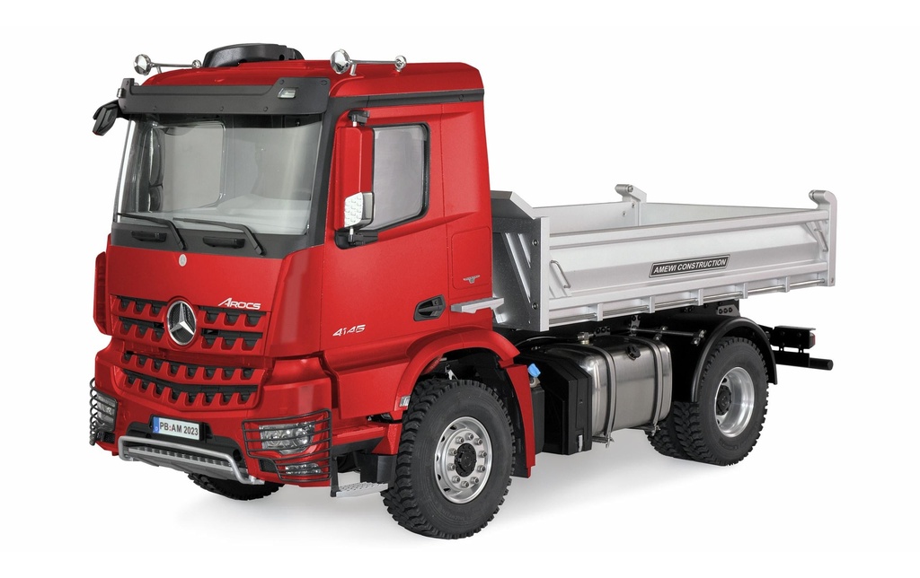 Amewi Camion-benne Pro Hydraulik, MB Arocs, rouge, 1:14, RTR