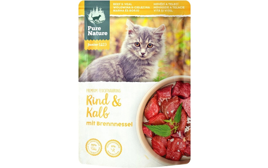 Pure Nature Alimentation humide Junior Bœuf&Veau, 85 g