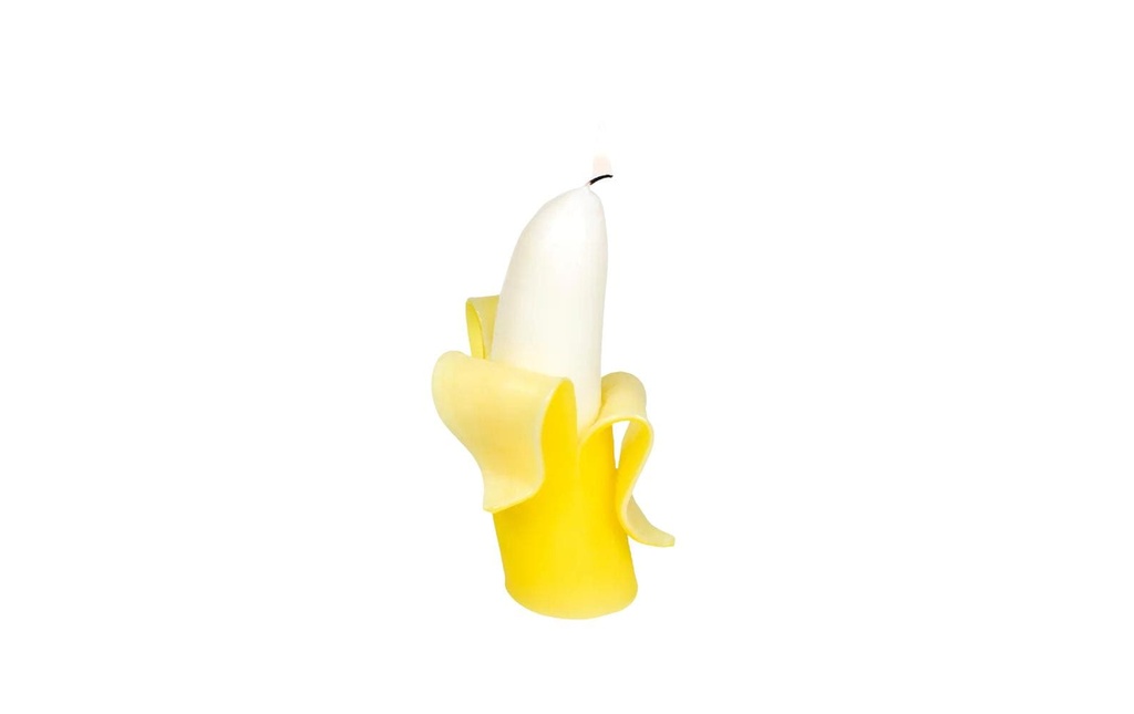 54Celsius Bougie Big Banana 16.5 cm x 9 cm, Jaune/Blanc