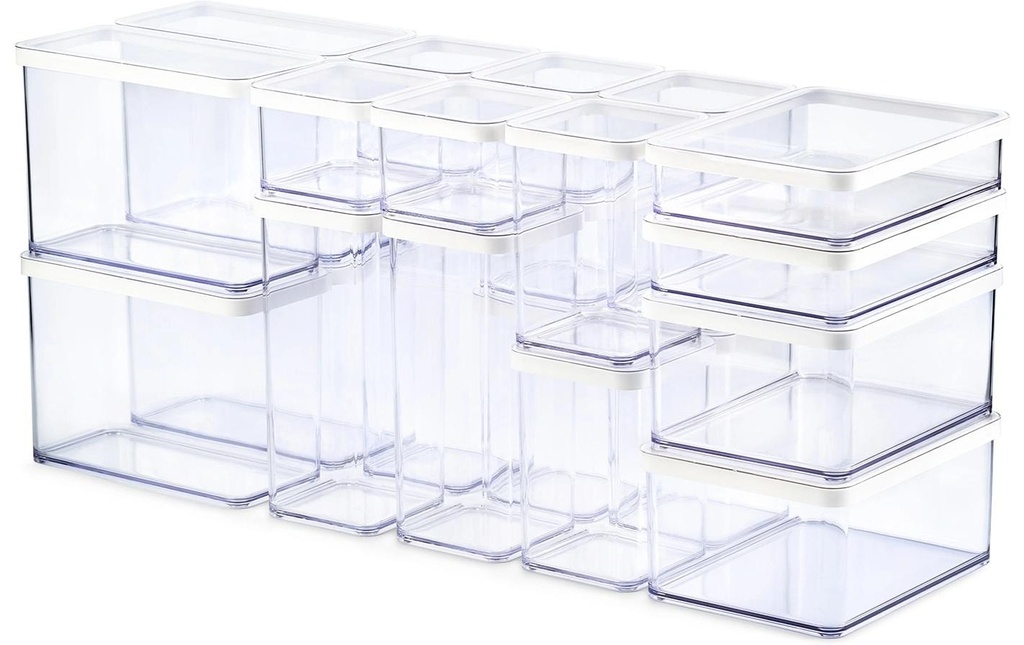 Rotho Set Premium boîtes 24 pcs. Loft 27 l, Transparent