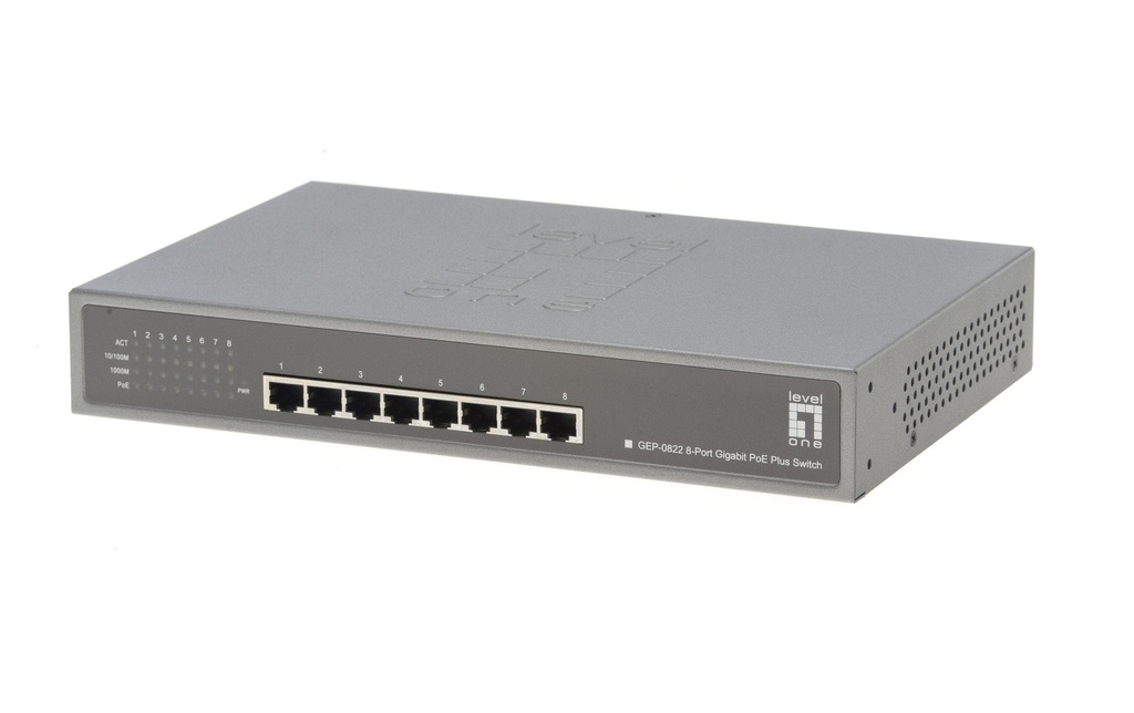 LevelOne PoE+ Switch GEP-0822 8 Port