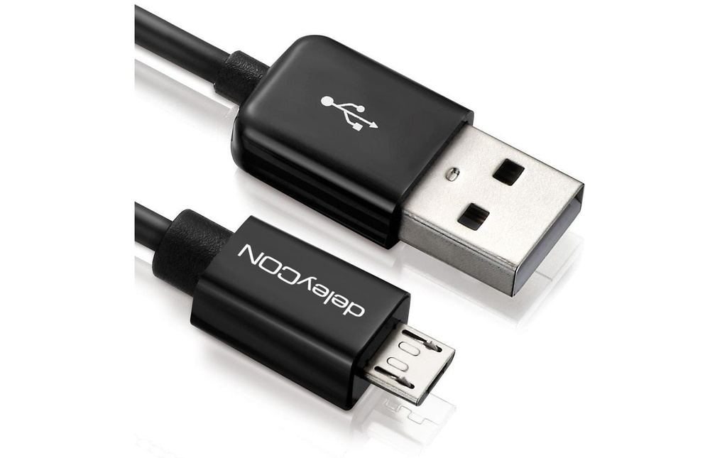 deleyCON Câble USB 2.0  USB-A - Micro-USB B 0.15 m