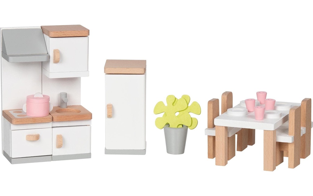 Goki Meuble de maison de poupée Équipement de cuisine 20 pièces