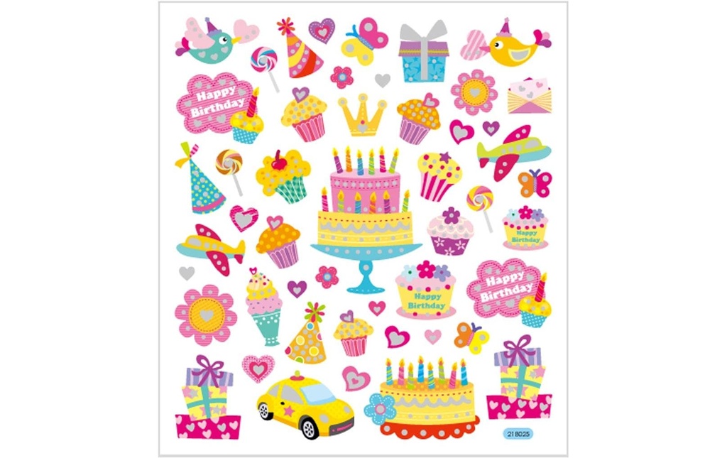 Creativ Company Autocollant à motif Anniversaire 1 feuille