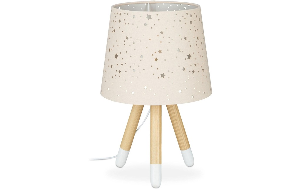 relaxdays Lampe de table Étoiles Marron clair