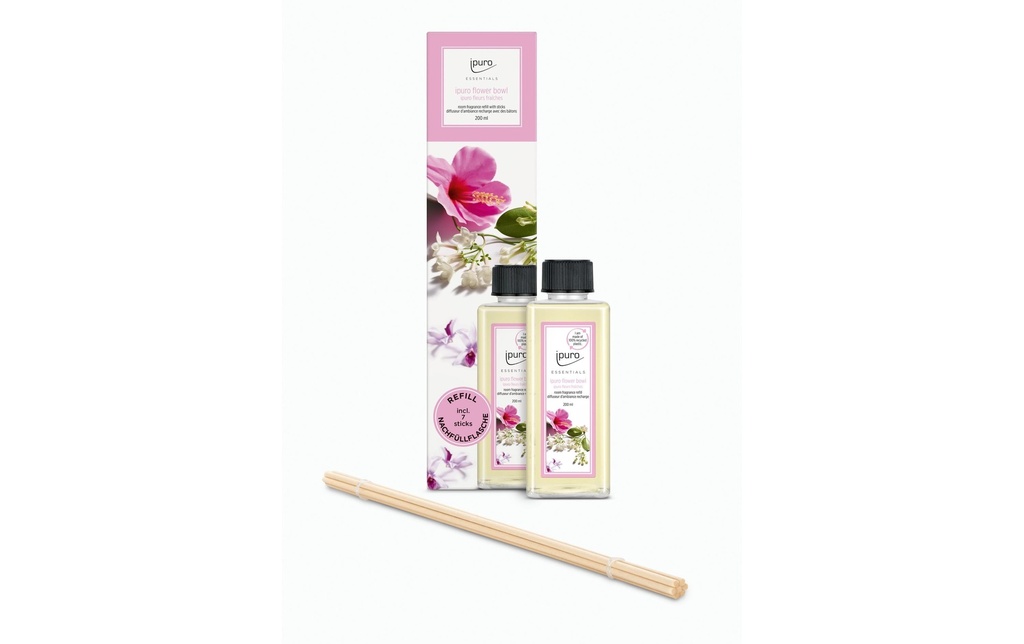 ipuro Bâtonnets parfumés Refill Flower Bowl avec bâtonnets 200 ml