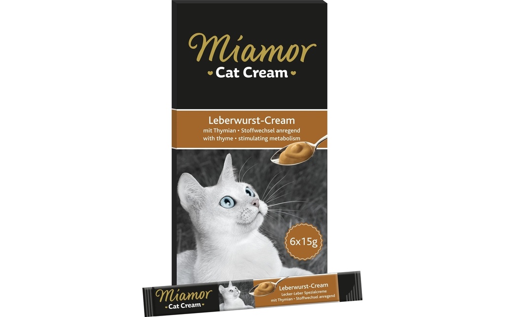 Miamor Collation pour chat Crème de saucisse de foie, 6 x 15 g