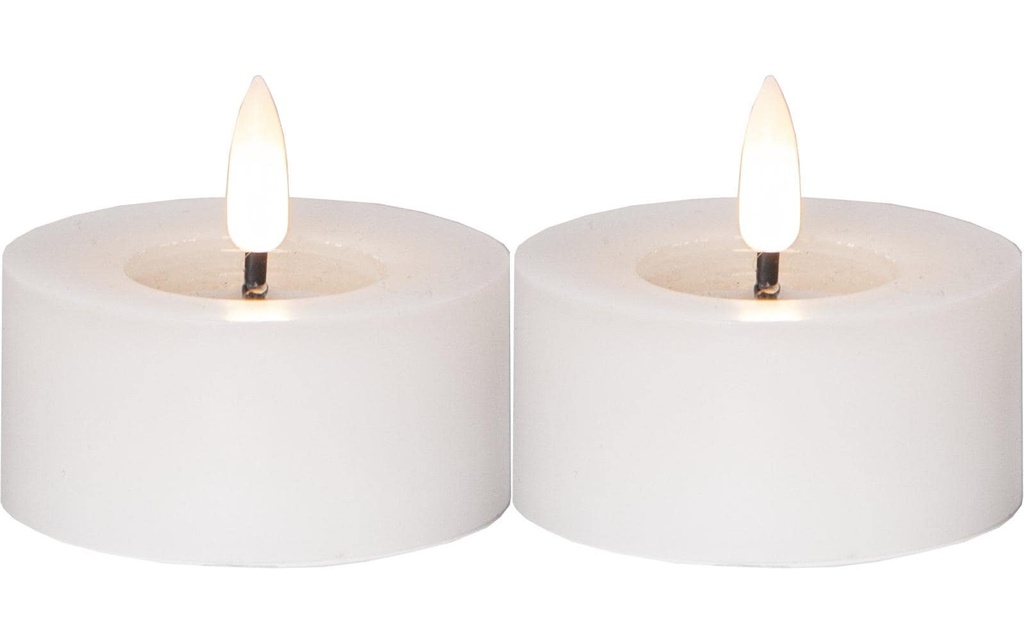 Star Trading Set de bougies à chauffe-plat LED Flamme Flow 2 Pack, Blanc