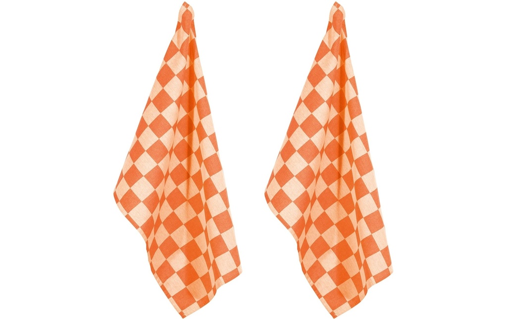 pad Ensemble de torchons pour la vaisselle Chess 2 pièces, Orange