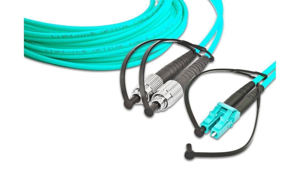 Lightwin Câble patch à fibre optique Multimode FC – LC, OM3, Duplex, 20 m