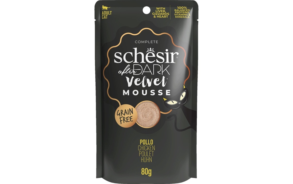 Schesir Alimentation humide after Dark Velvet Mousse Poulet, 80 g