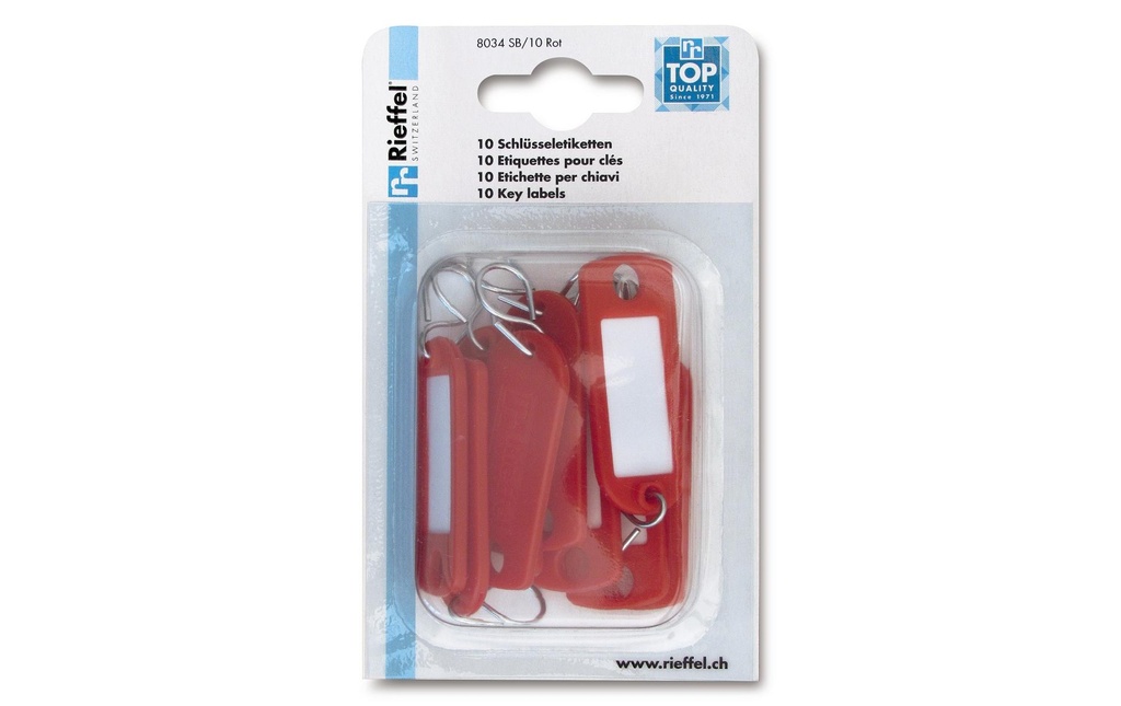 [293803102] RIEFFEL Porte-clés 8034 rouge (10 pces)