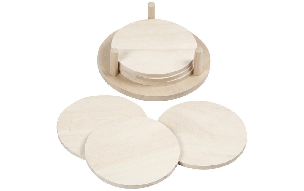 Creativ Company Article en bois 9.5 cm Dessous de verre, 6 pièces