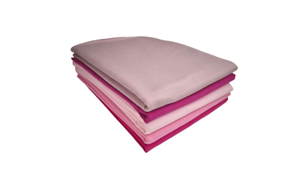 Stoffe Tissu Jersey uni tons roses 5 pièces, 5 x 0,5 m