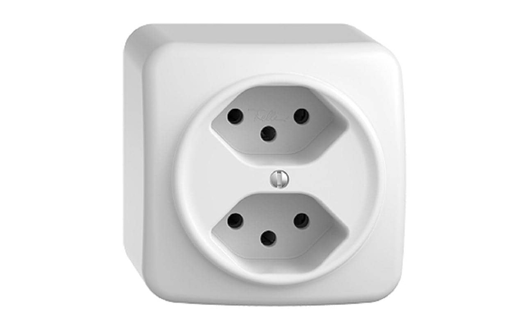 Feller STANDARDdue Prise en saillie STANDARDdue 2x T13, Blanc
