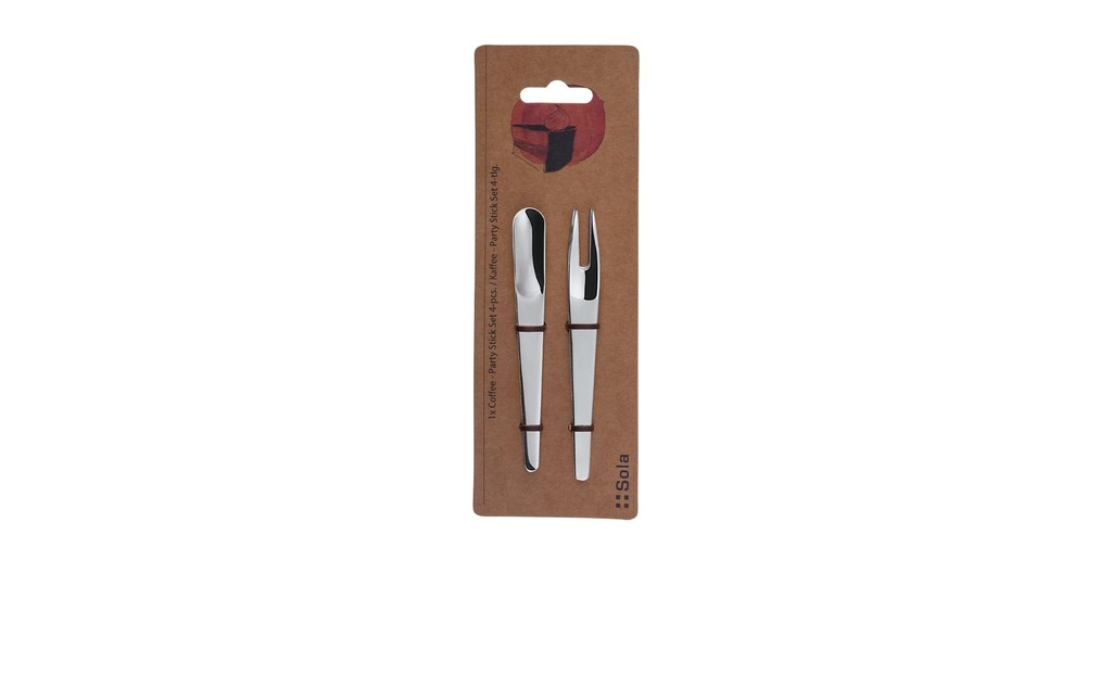 Sola Set de café en stick Basic Alpha, poli, 4 pièces