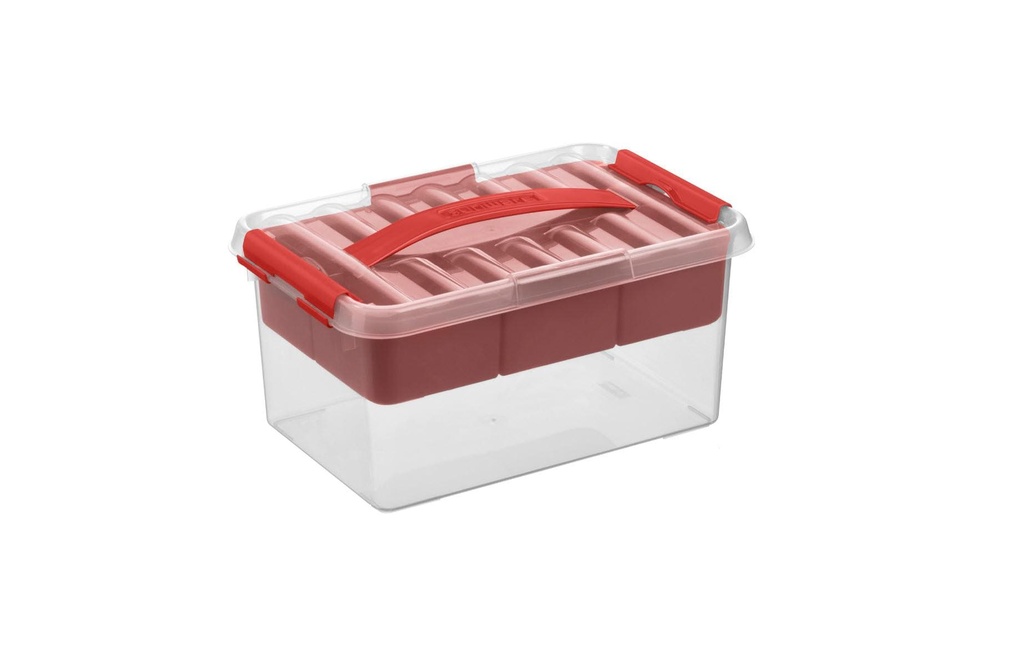 Sigma Home Boîte de rangement Q-Line Rouge, Volumes: 6 l