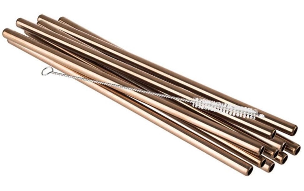 APS Paille Lot de 11, 21.5 cm, look cuivre