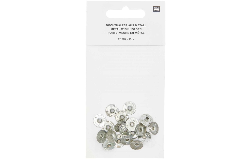 Rico Design Mèches pour bougie Support Acier, 20 pièces
