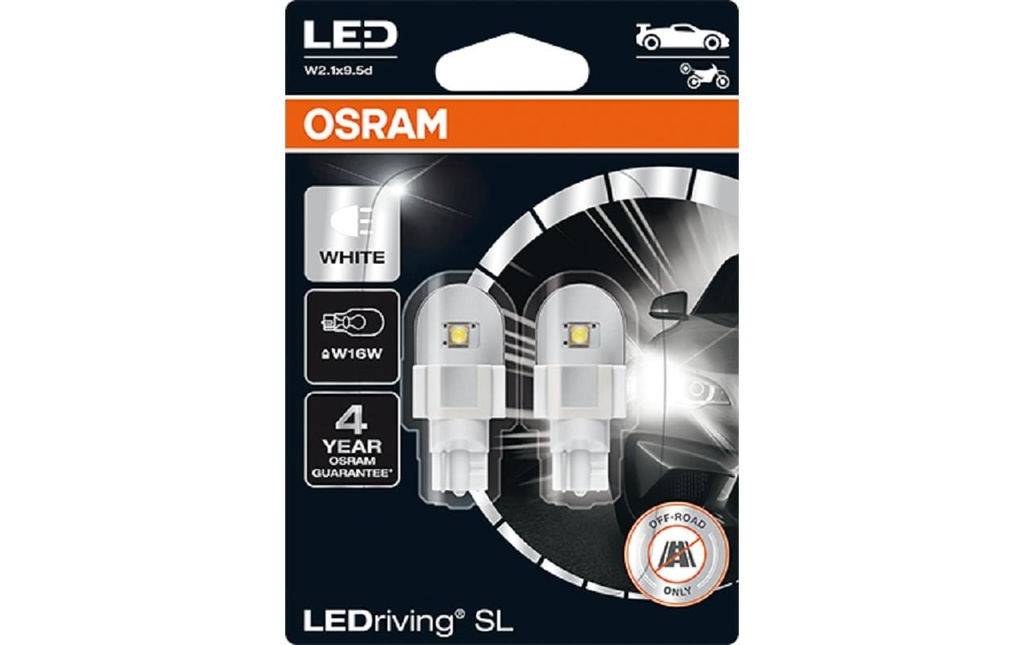 OSRAM LEDriving SL W16W W2.1x9.5d Moto/Voiture de tourisme