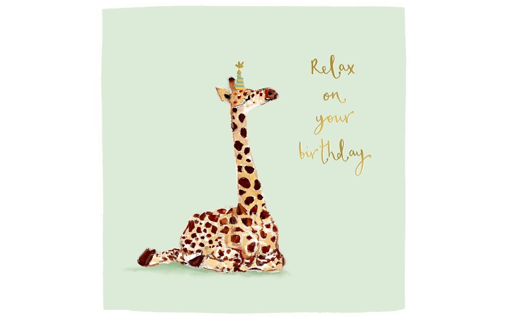 Cart Carte de félicitations Relax on your birthday 15 x 15 cm