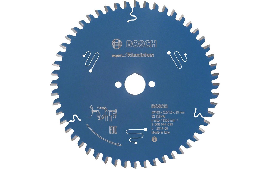 Bosch Professional Lame de scie circulaire 165 x 20 x 2.6 mm Expert pour l'aluminium