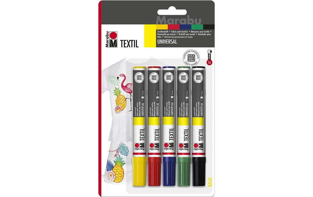 Marabu Marqueur pour textiles Painter 5 pièces