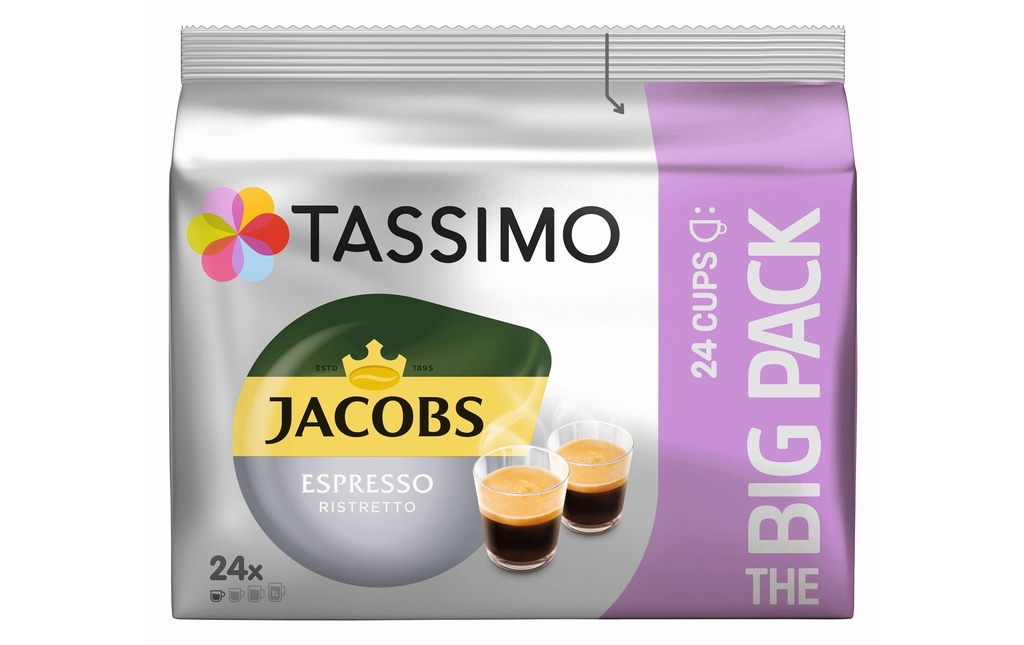 TASSIMO Capsules de café T DISC Jacobs Espresso Ristretto 24 portions