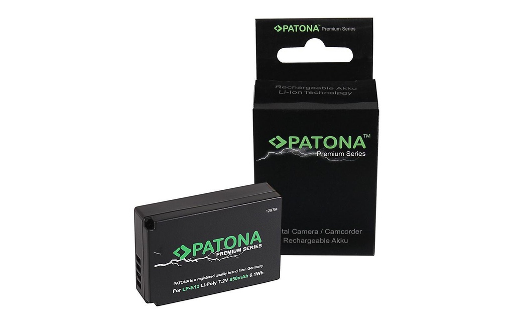 Patona Batterie pour Appareils photo numérique LP-E12, 850 mAh / 7.2V