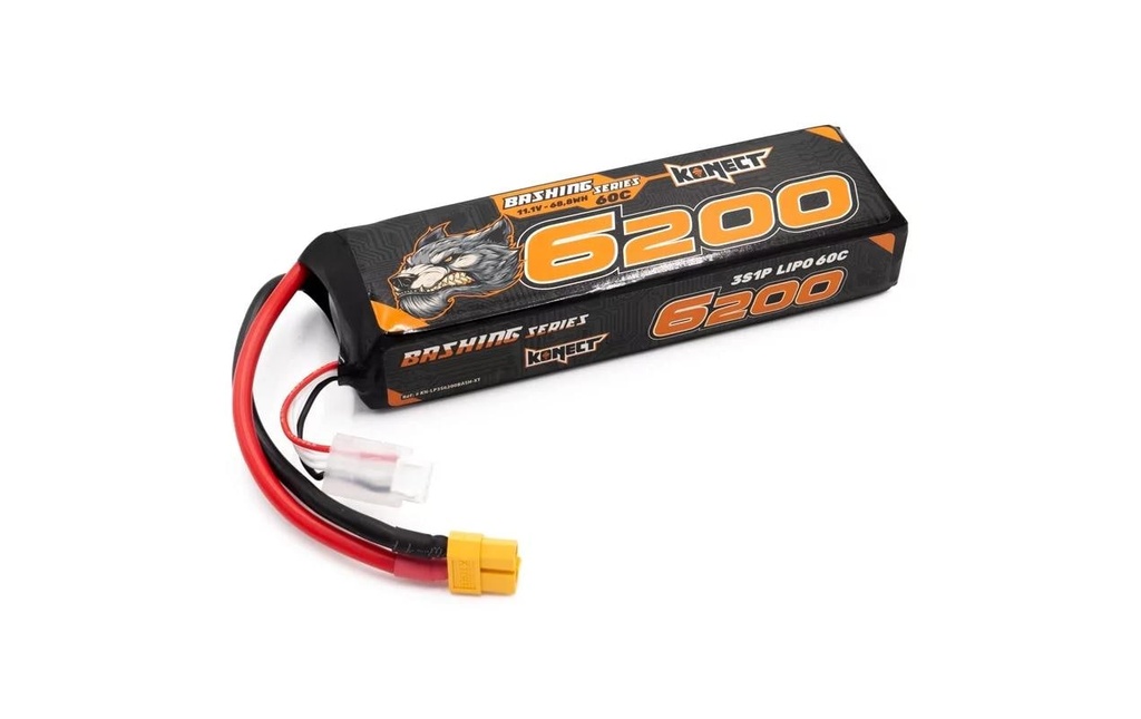 Konect Batterie RC LiPo 6200 mAh 11.1 V 60C Bashing Series