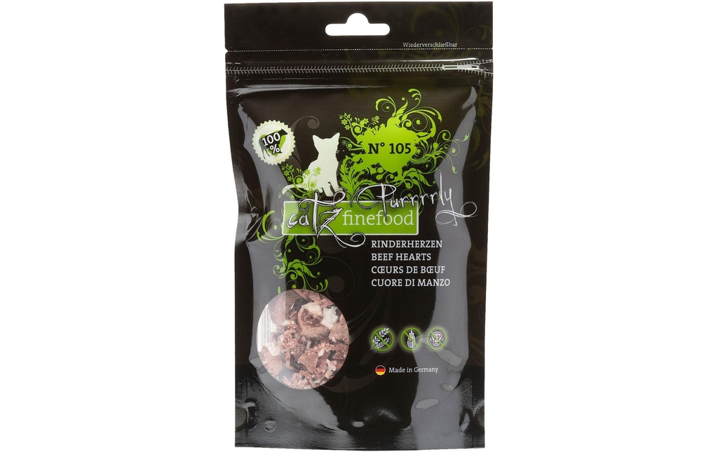 catz finefood Collation pour chat Purrrrly No.105 Cœurs de bœuf, 35 g